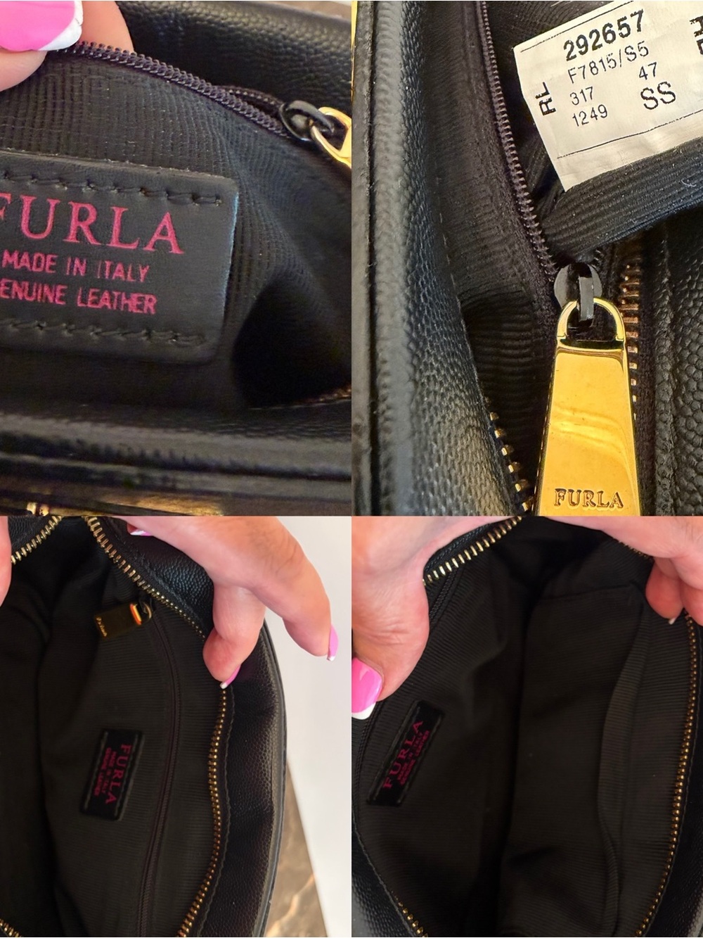 Furla Brava Leather Camera Crossbody Bag Pouch Black Authentic Made In Italy - Picture 3 of 14
